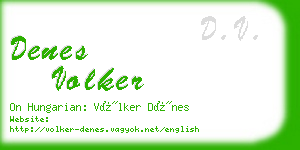 denes volker business card